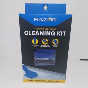 Mr. Bar-B-Q Razor 6-piece Griddle Cleaning Kit (Gloves/Cloths/Scrubber/Pads) New